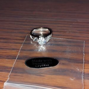 Clear Swarovski Crystal Ring, Sz 5